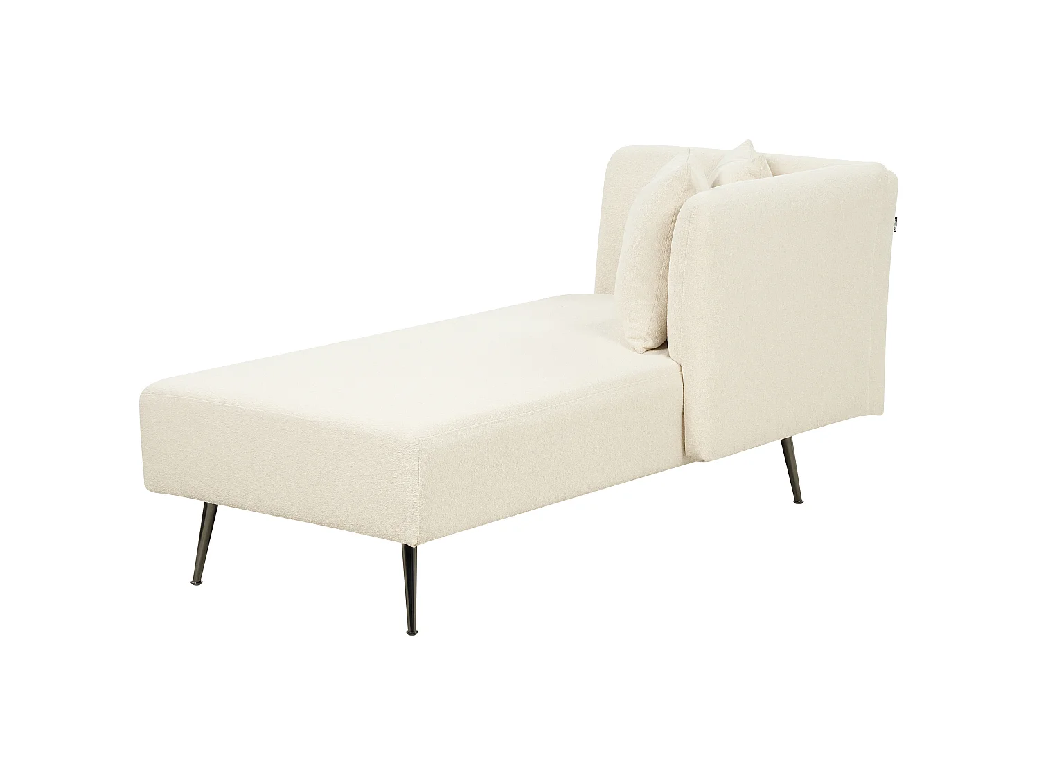 Chaise longue côté gauche RIOM Bouclé Blanc cassé