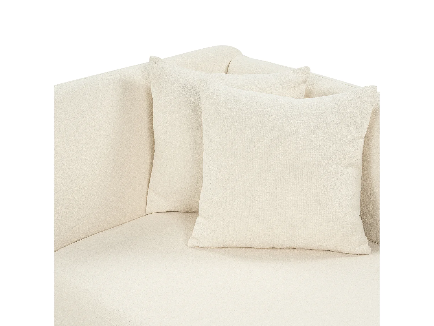 Chaise longue côté gauche RIOM Bouclé Blanc cassé
