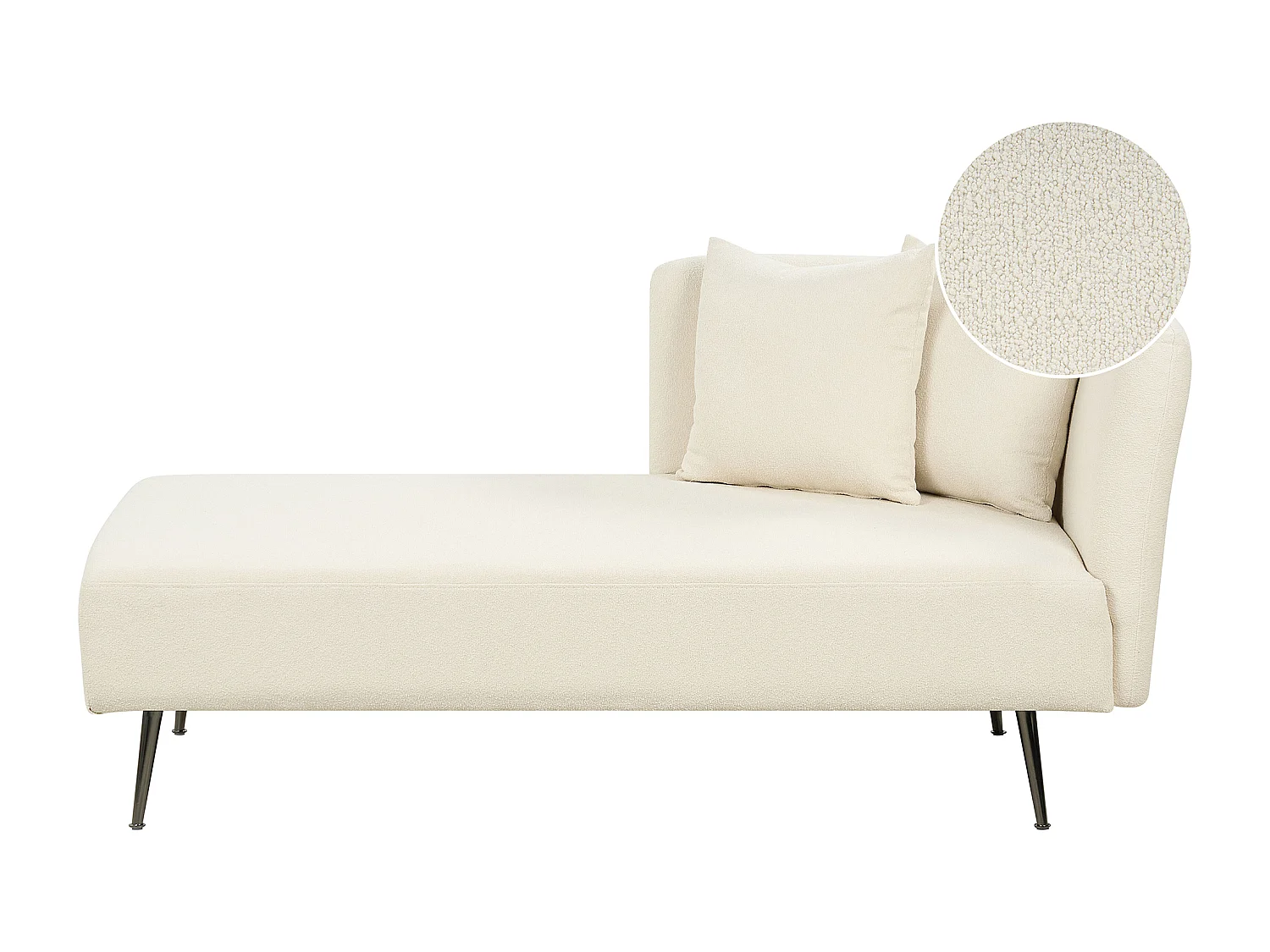 Rechtszijdige chaise longue RIOM Bouclé Gebroken wit