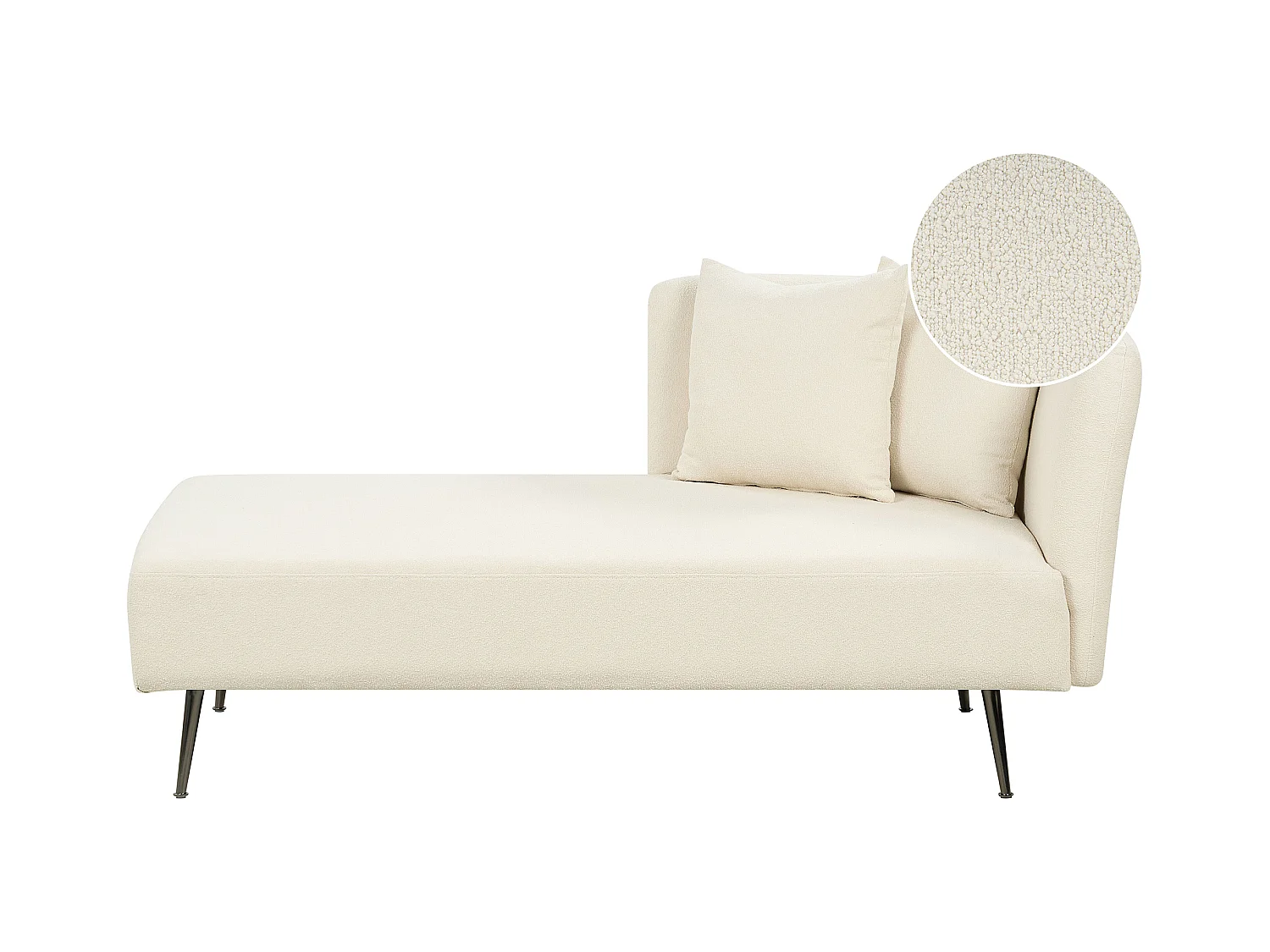Chaise longue côté droit RIOM Bouclé Blanc cassé