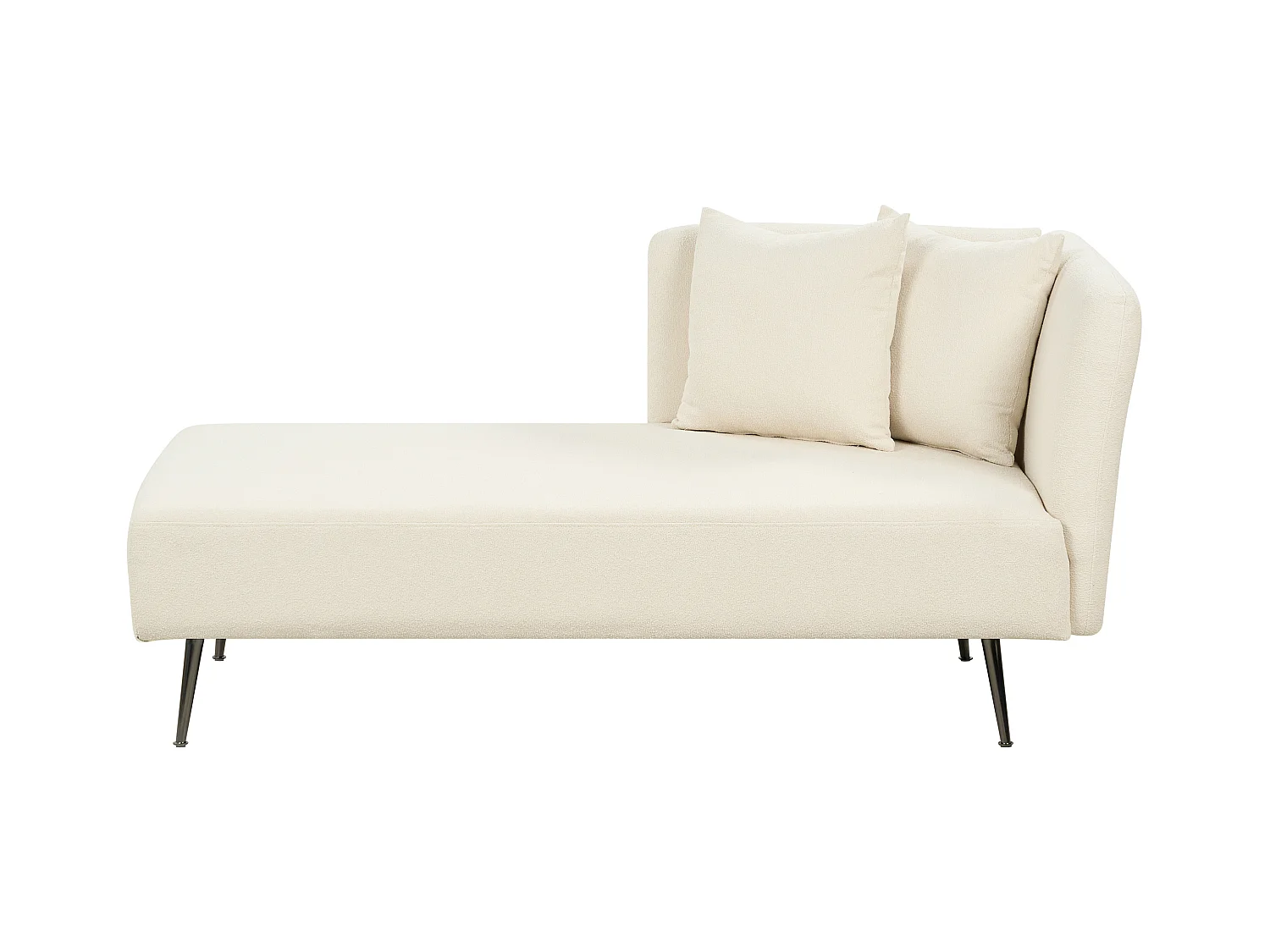 Chaise longue côté droit RIOM Bouclé Blanc cassé