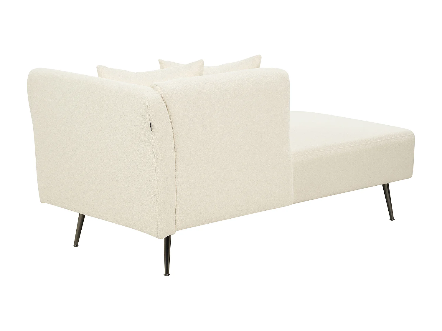 Chaise longue à direita RIOM Bouclé Branco creme