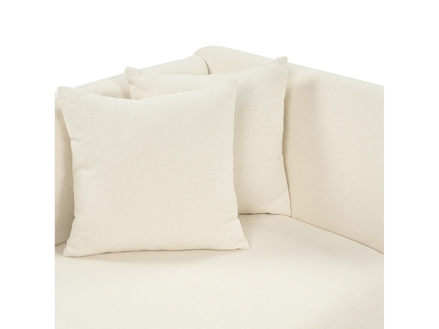 Chaise longue à direita RIOM Bouclé Branco creme