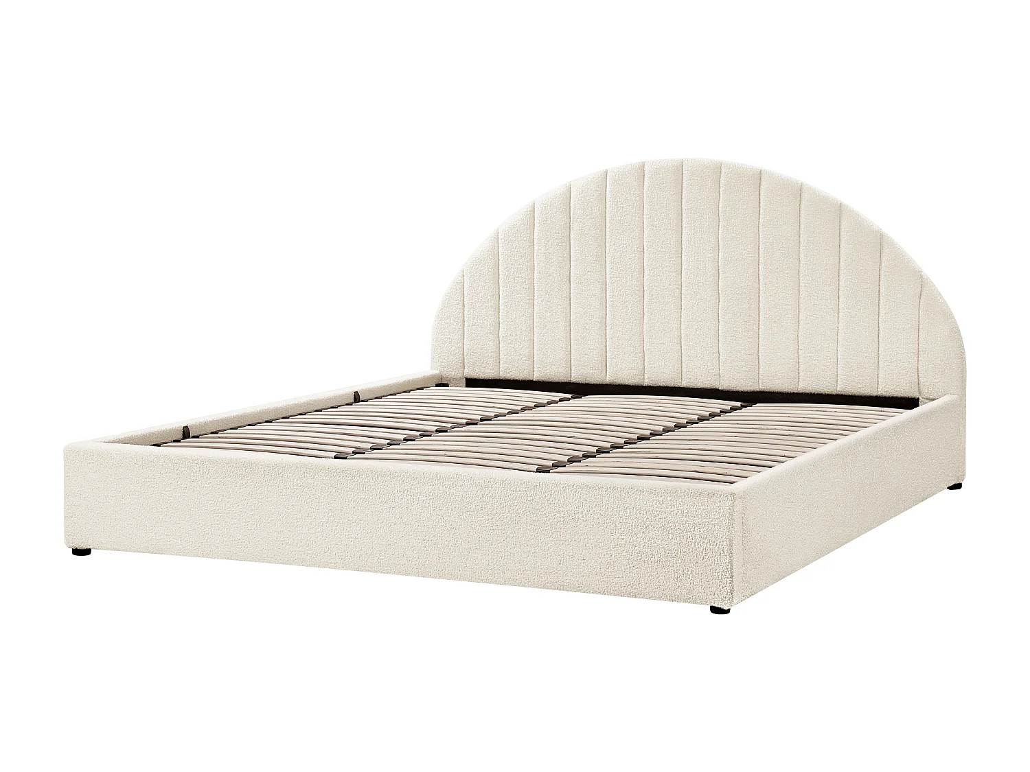 Lit ottoman Bouclé CHADENET 180 x 200 cm Blanc cassé