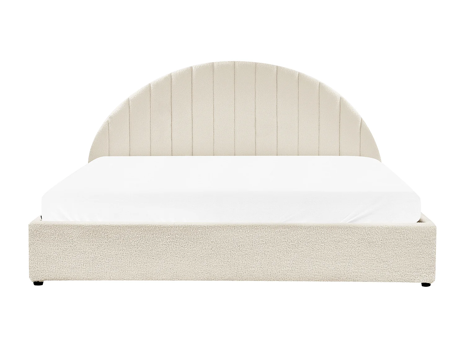 Lit ottoman Bouclé CHADENET 180 x 200 cm Blanc cassé