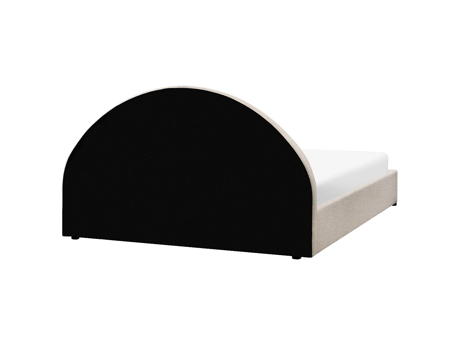 Bett mit Stauraum Bouclé CHADENET 180 x 200 cm Cremeweiss