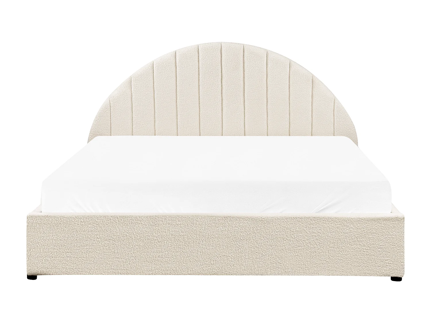 Lit ottoman Bouclé CHADENET 160 x 200 cm Blanc cassé