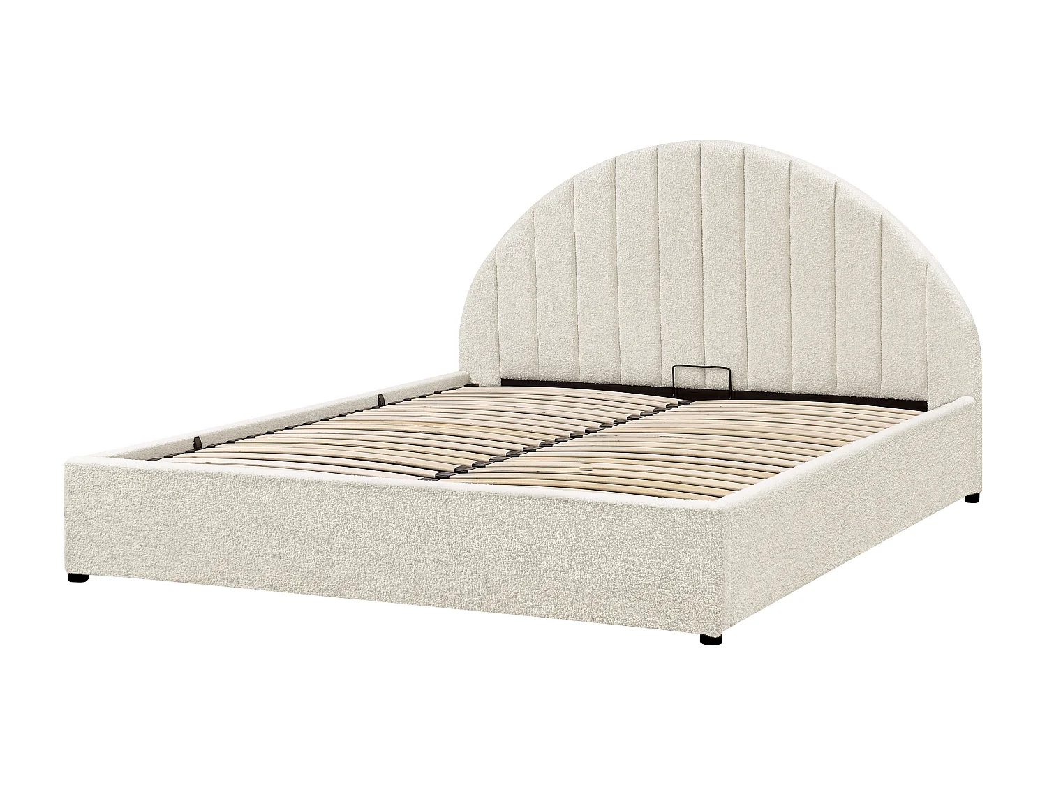 Lit ottoman Bouclé CHADENET 160 x 200 cm Blanc cassé