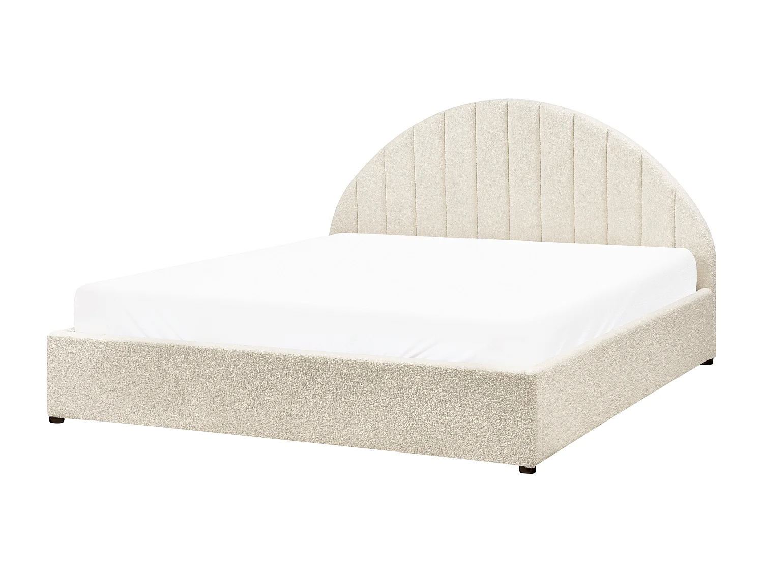 Lit ottoman Bouclé CHADENET 160 x 200 cm Blanc cassé