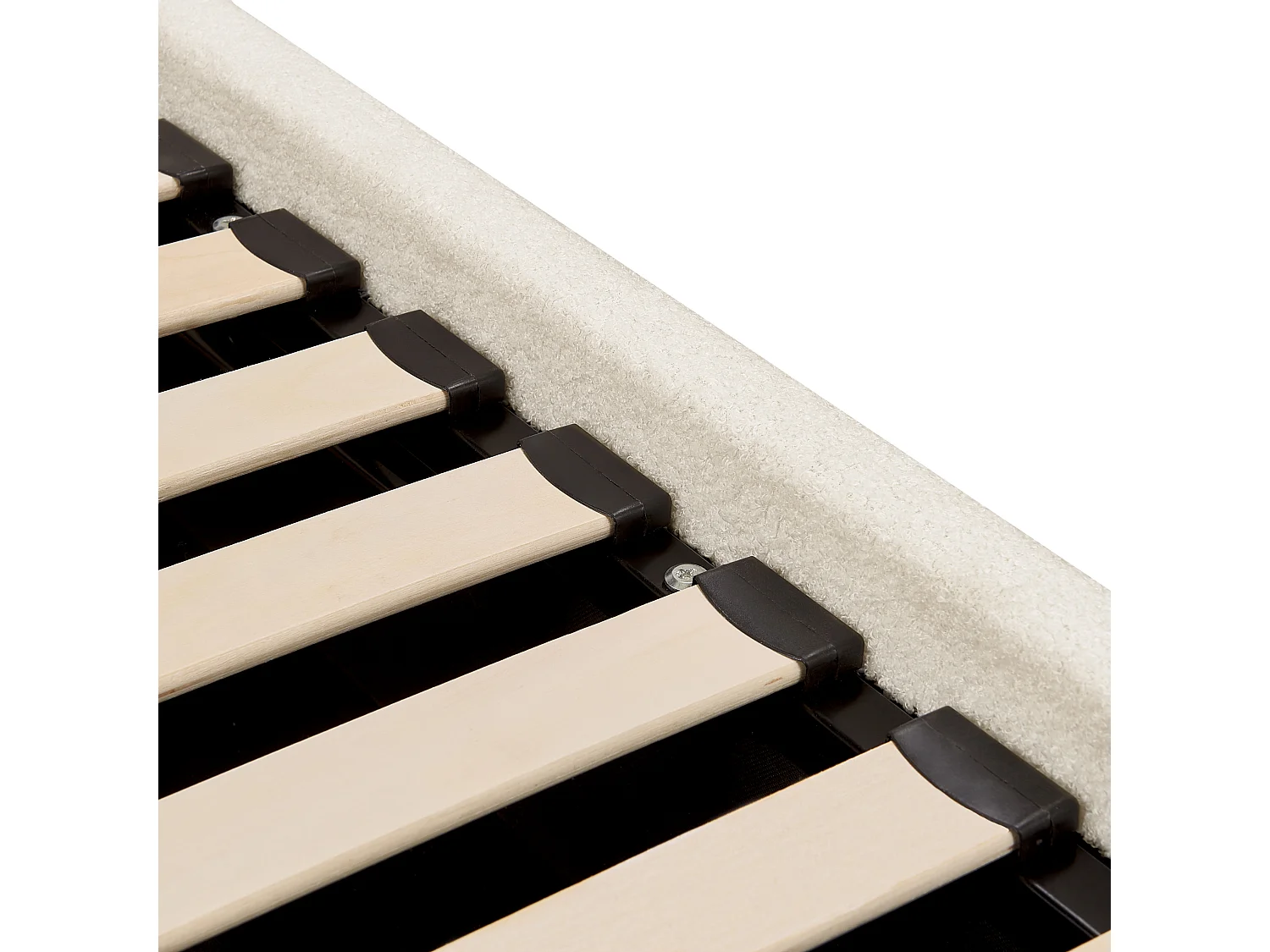 Lit ottoman Bouclé CHADENET 140 x 200 cm Blanc cassé