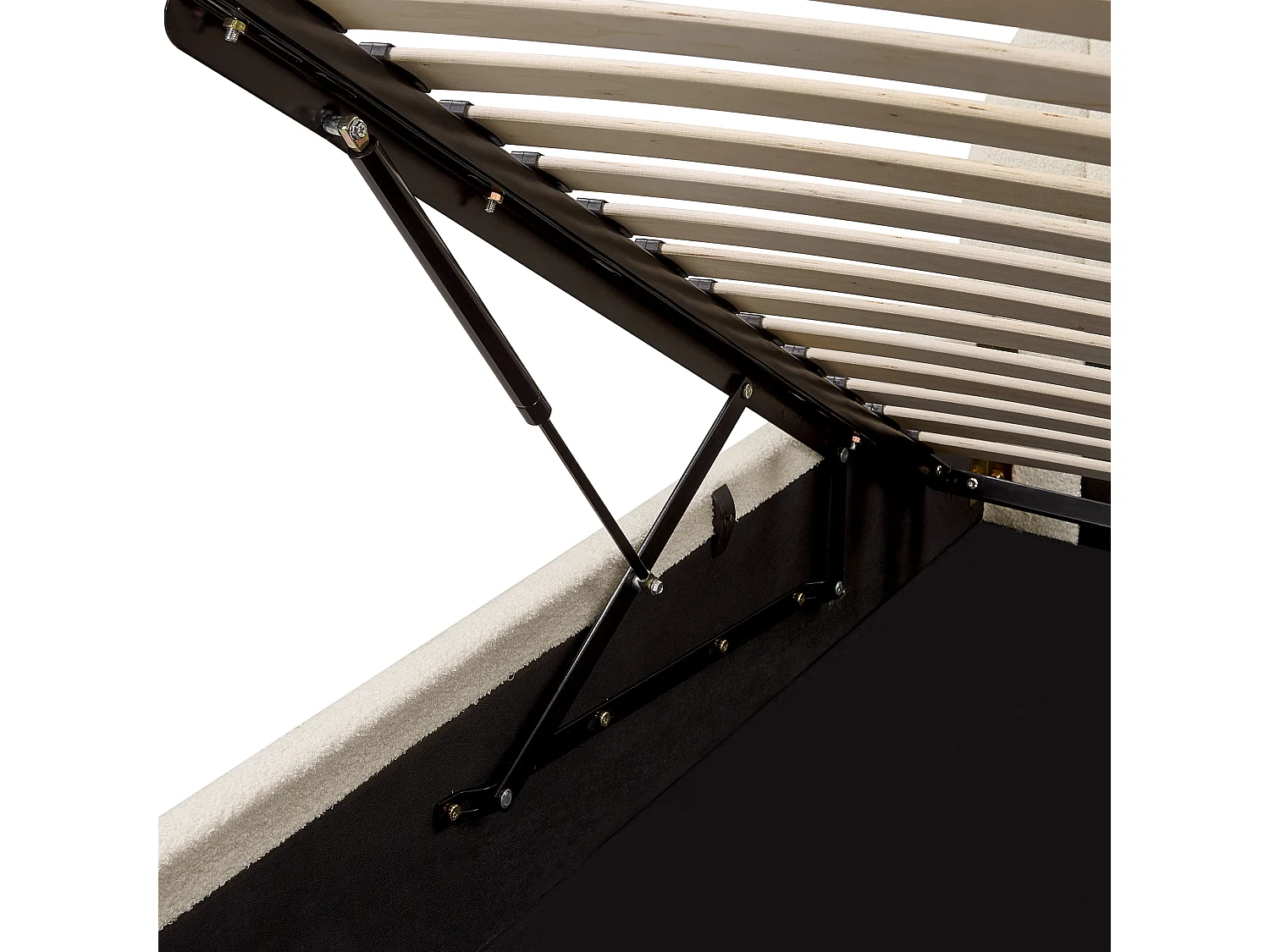 Lit ottoman Bouclé CHADENET 140 x 200 cm Blanc cassé