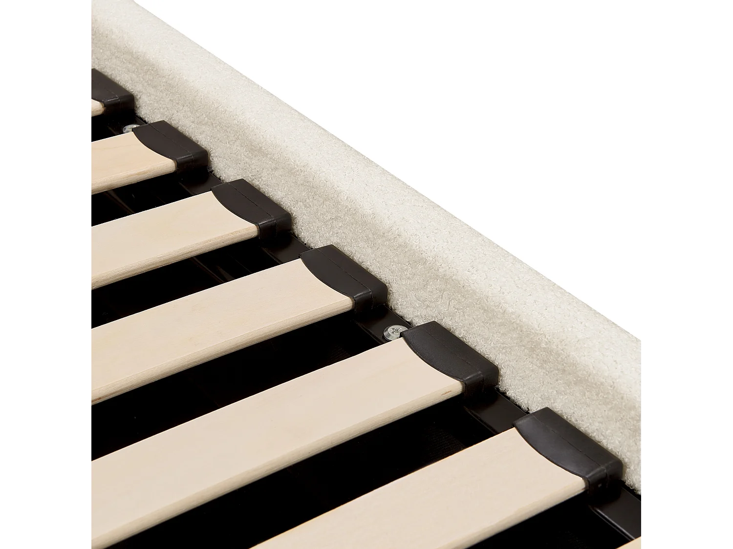 Lit ottoman Bouclé CHADENET 140 x 200 cm Blanc cassé