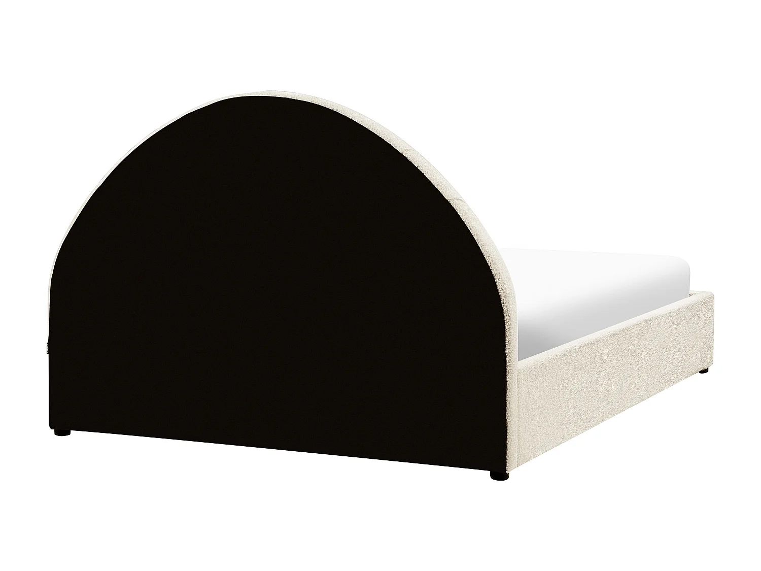Bett mit Stauraum Bouclé CHADENET 140 x 200 cm Cremeweiss