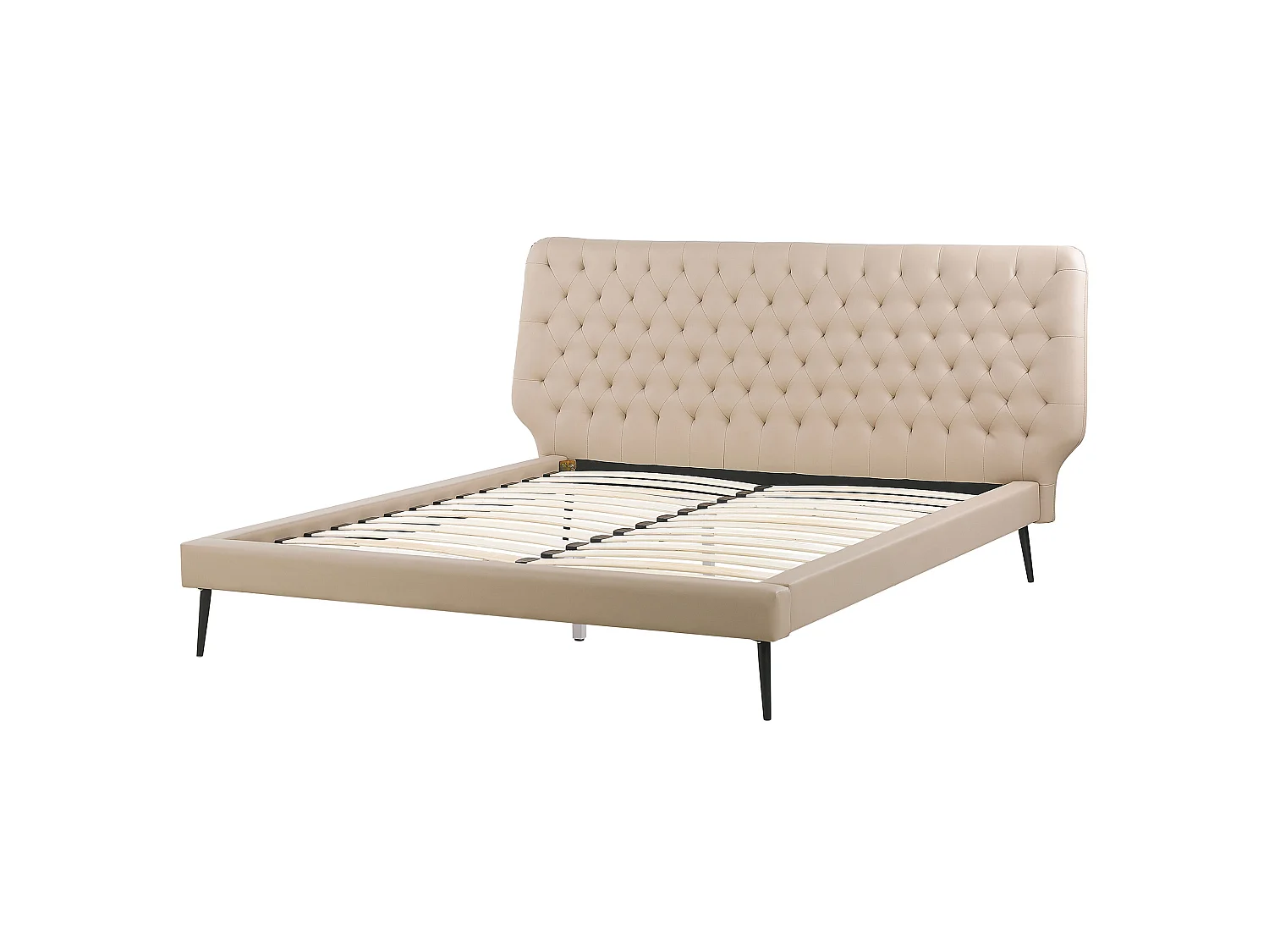 Schlafzimmer Set Kunstleder ESSONNE 160 x 200 cm Beige