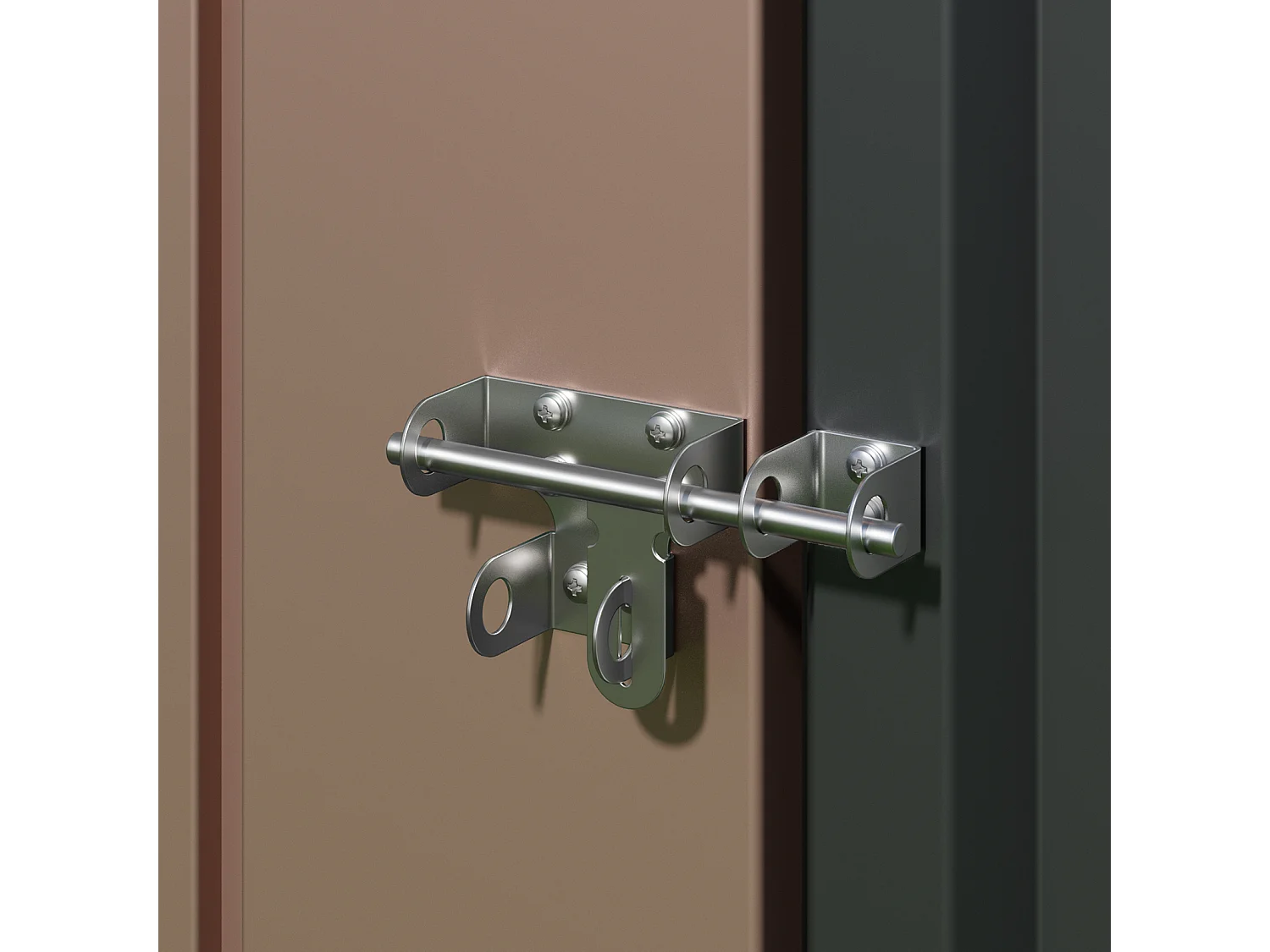 Metalen tuinhuisjes 162 x 95 x 182 cm Bruine schuur op de grond