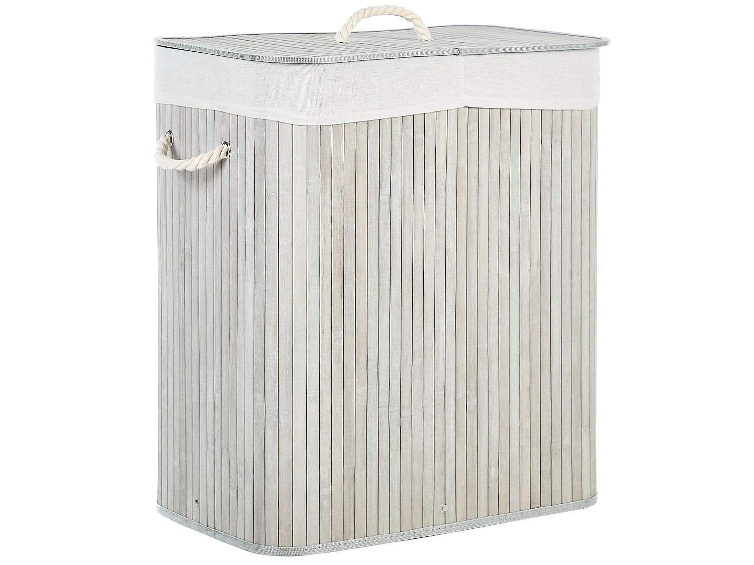 Laundry Basket KANDY Bamboo Light Grey 100 L