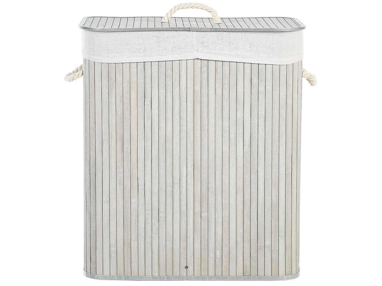 Laundry Basket KANDY Bamboo Light Grey 100 L