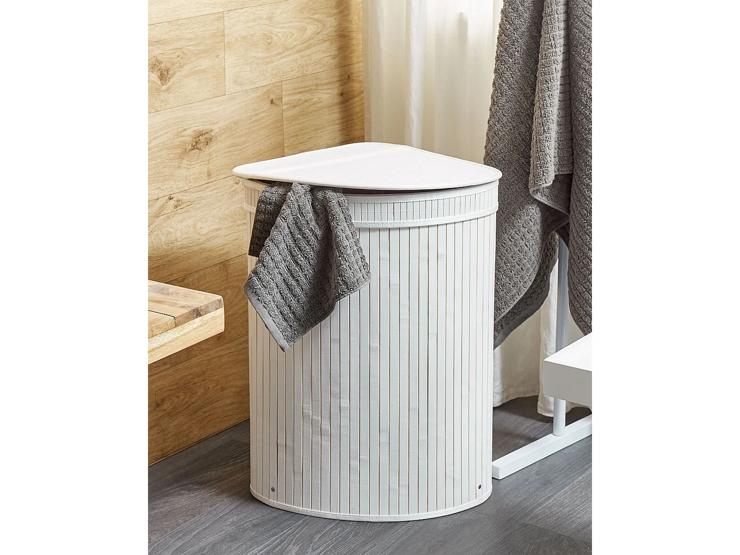 Panier BADULLA Bambou Blanc 57 L