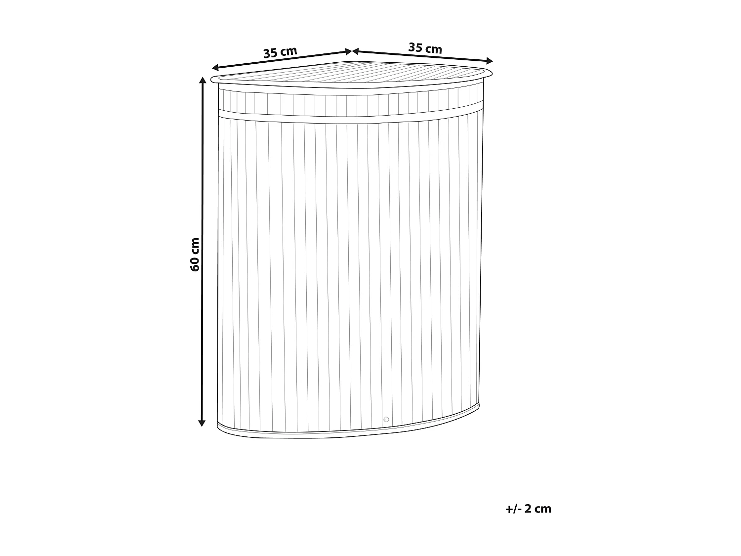 Panier BADULLA Bambou Blanc 57 L