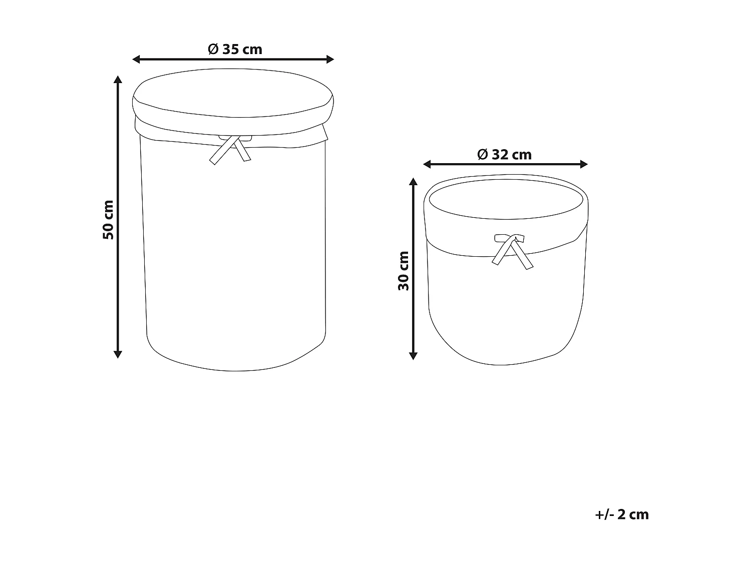 Lot de 2 paniers DANANG Osier Naturel 31/61 L
