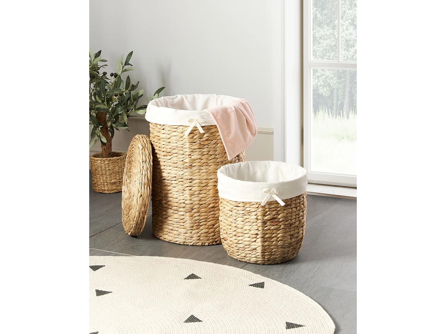 Set of 2 Baskets DANANG Wicker Natural 31/61 L