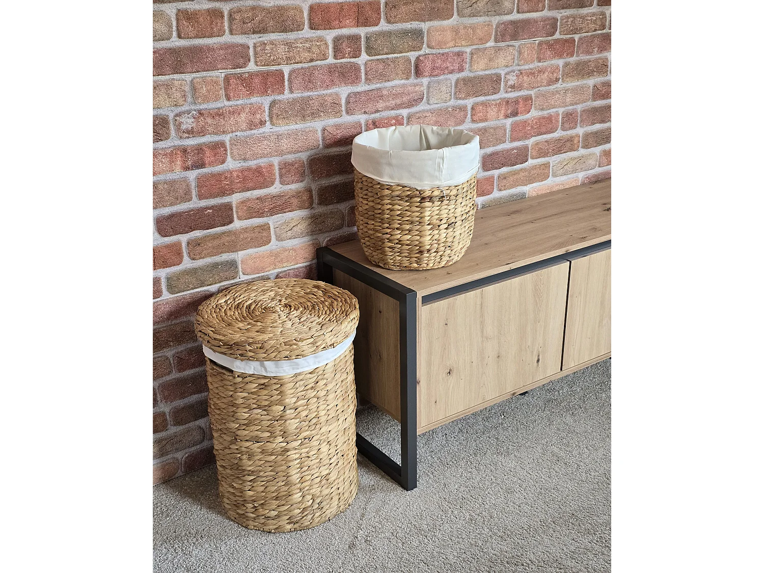 Lot de 2 paniers DANANG Osier Naturel