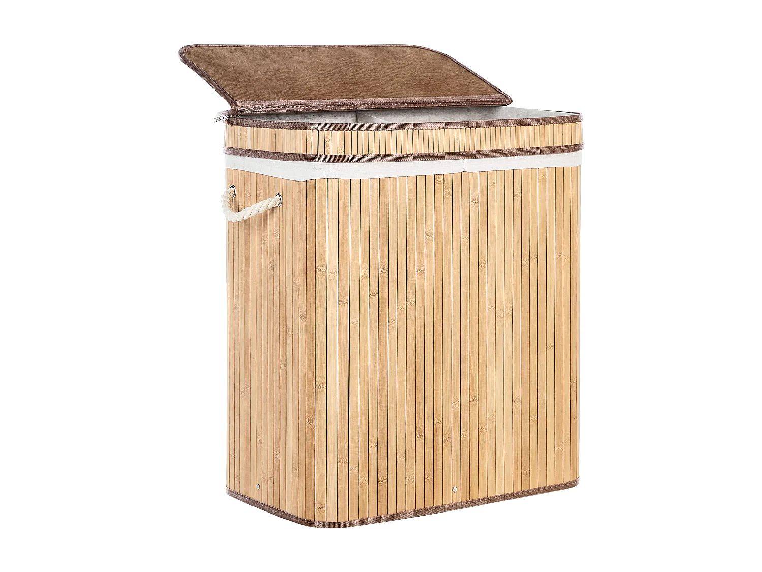 Cesto em madeira de bambu clara 60 cm KALTHOTA