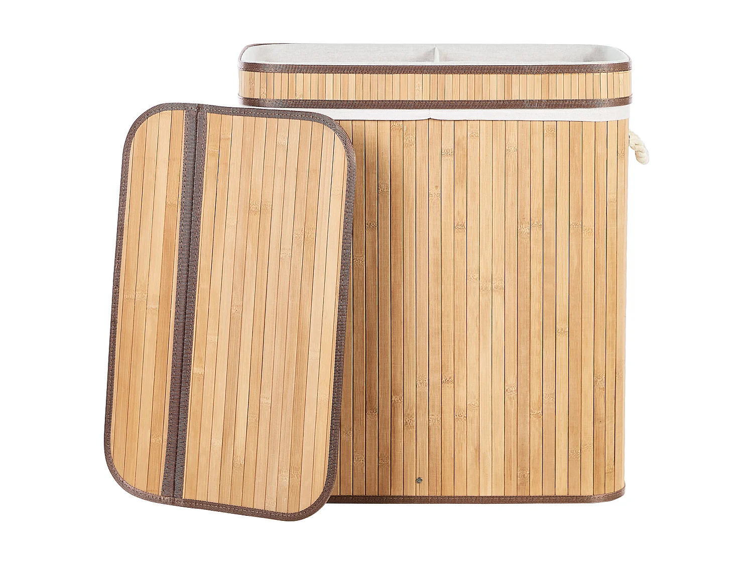 Cesto em madeira de bambu clara 60 cm KALTHOTA