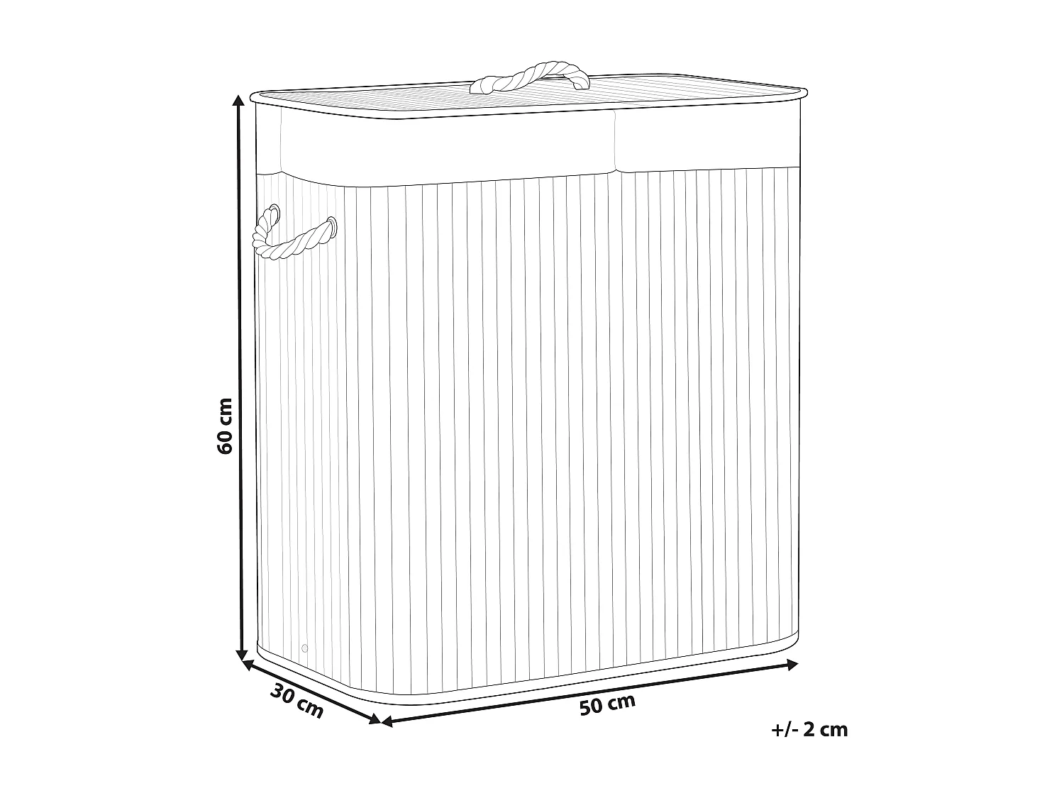 Panier KANDY Bambou Marron clair 100 L