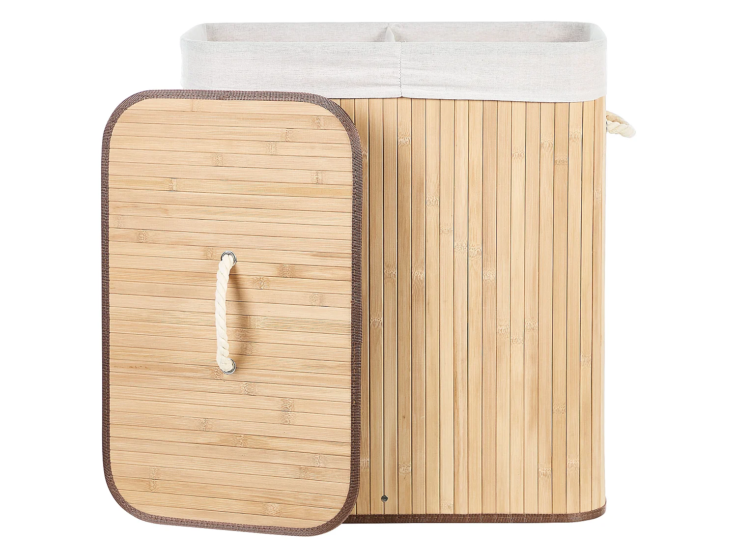 Cesto em madeira de bambu clara 60 cm KANDY