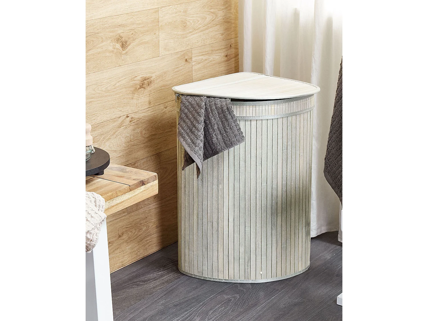 Panier BADULLA Bambou Gris 57 L