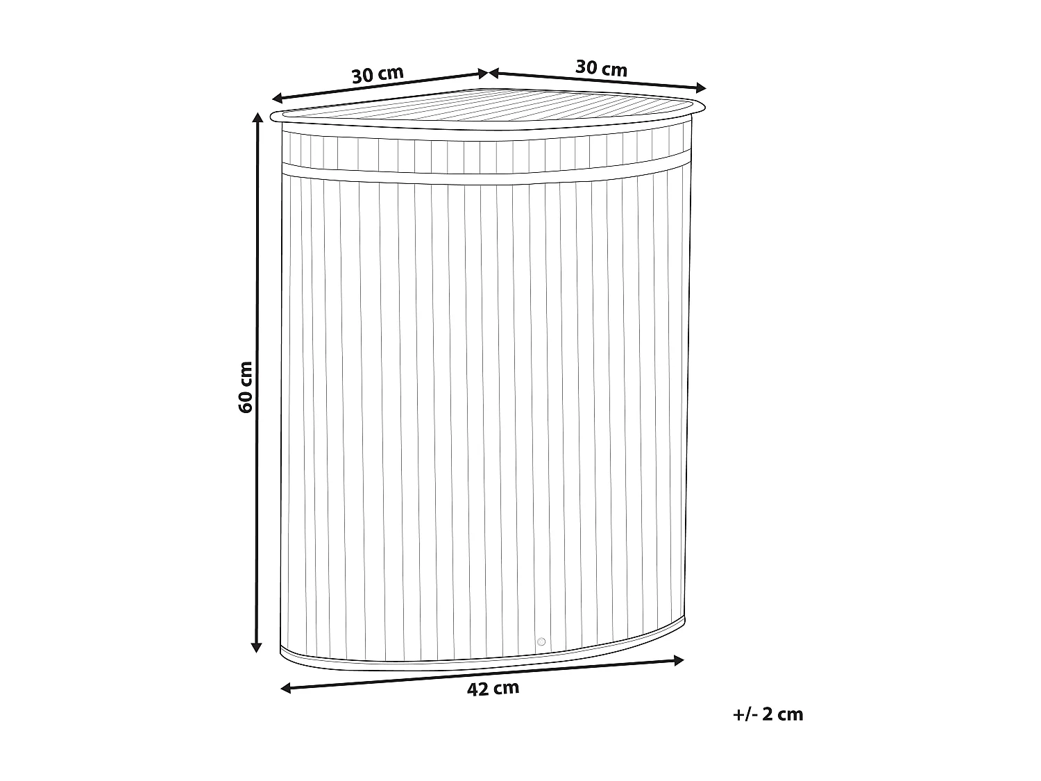 Cesto em madeira de bambu clara 60 cm BADULLA