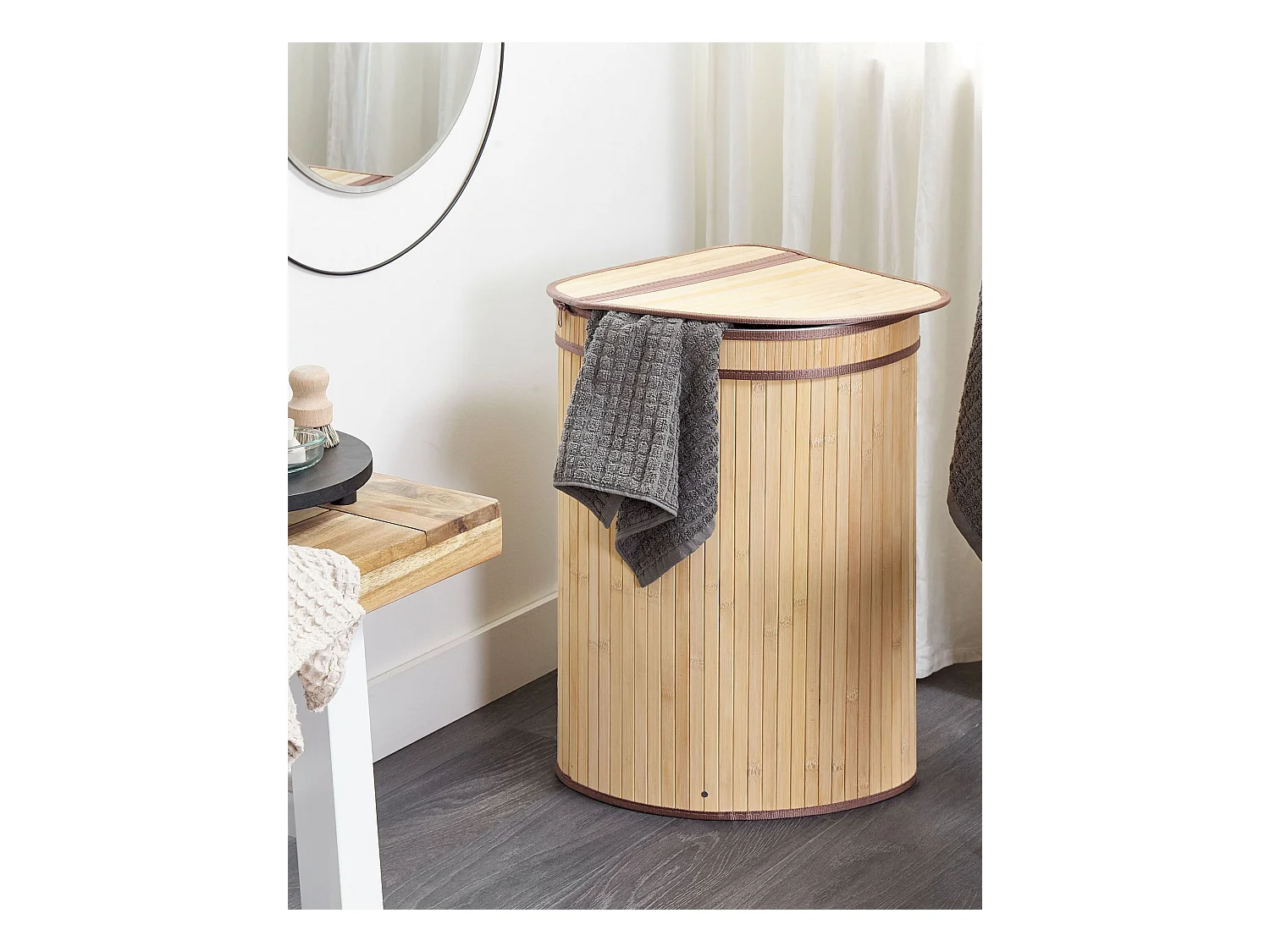 Panier BADULLA Bambou Marron clair 57 L