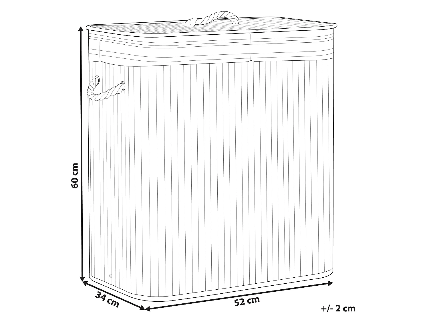 Laundry Basket KALTHOTA Bamboo Grey 100 L