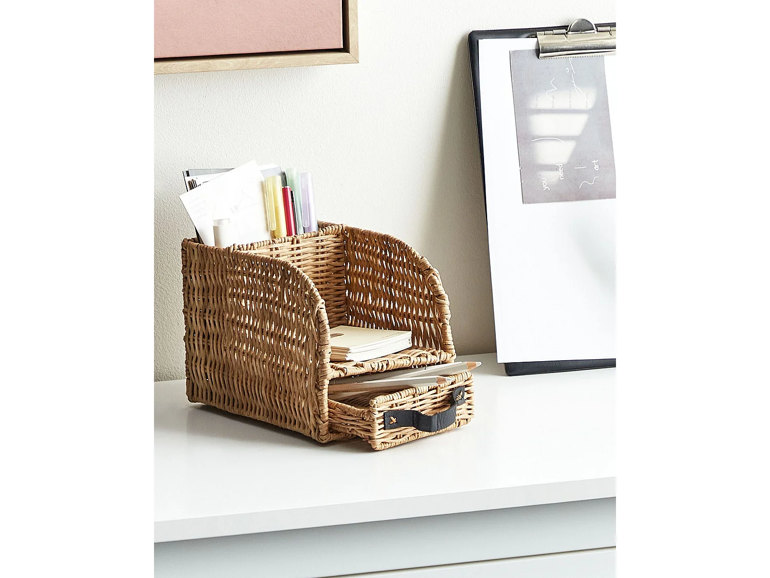 Organisateur de bureau MALPELO Rotin Naturel