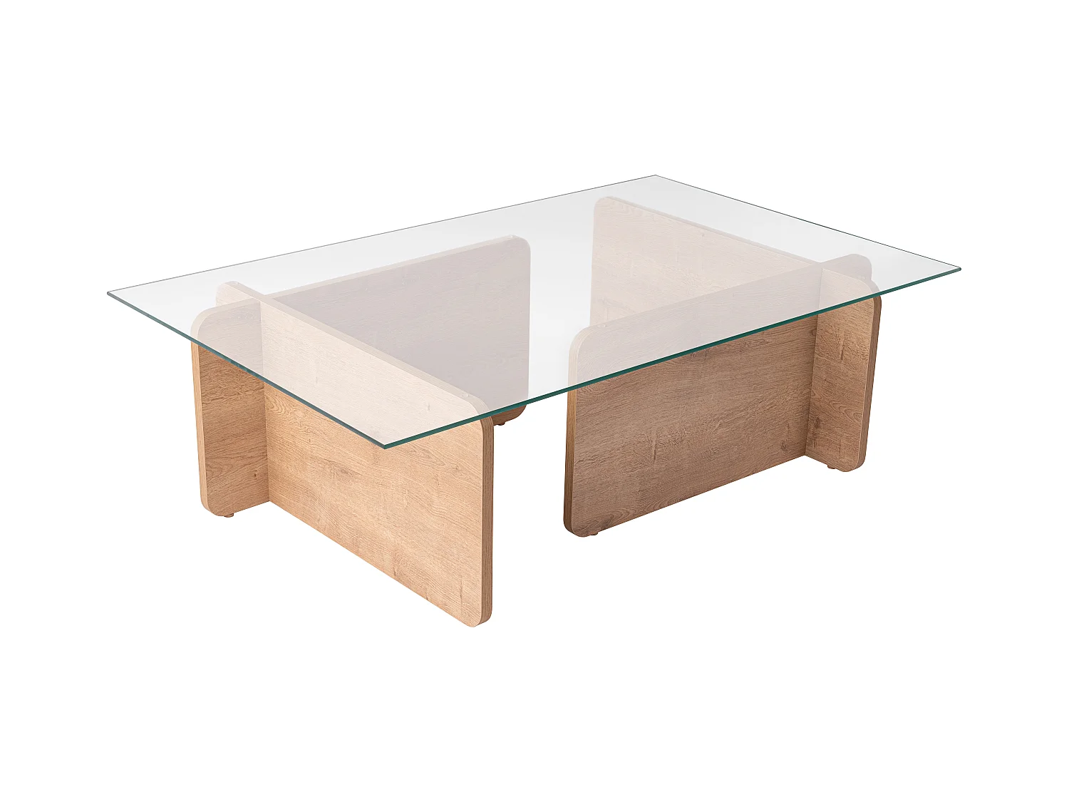 Table basse en verre trempé - Naturel clair et Transparent - AZRA