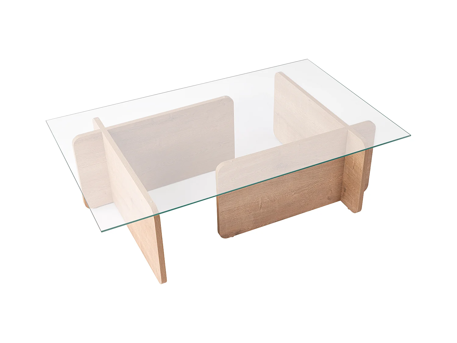 Table basse en verre trempé - Naturel clair et Transparent - AZRA