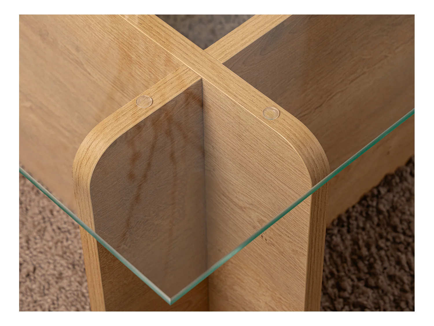 Table basse en verre trempé - Naturel clair et Transparent - AZRA