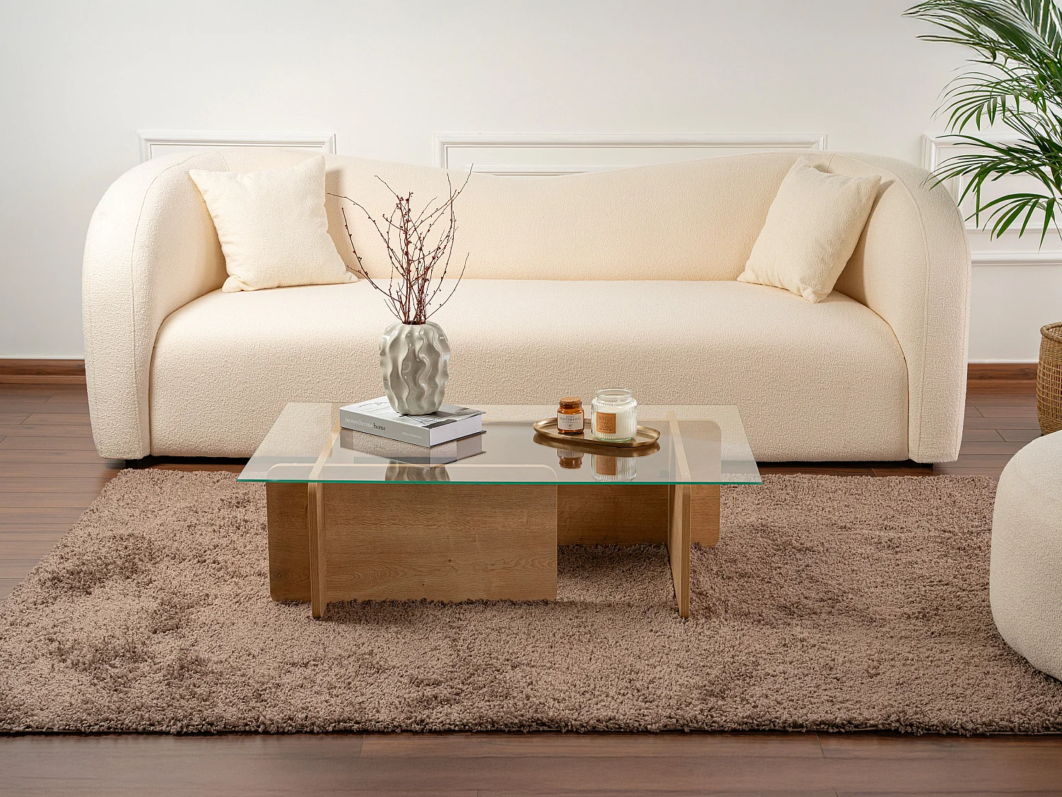 Sofabord i hærdet glas - Lys naturlig og transparent - AZRA