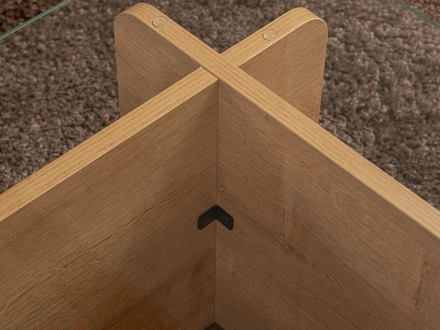 Soffbord i härdat glas - Ljust naturlig och transparent - AZRA