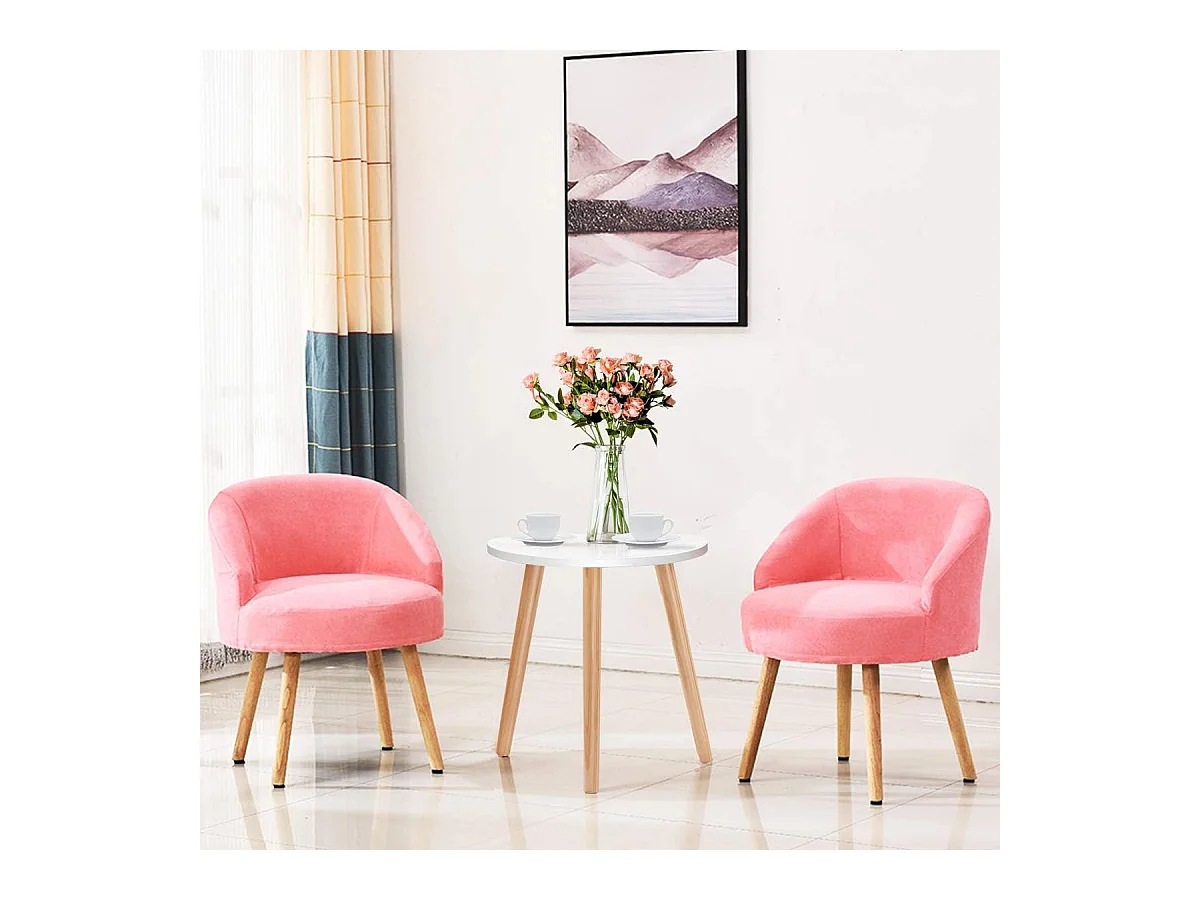 Table Basse Ronde Style Scandinave Moderne en MDF et Bois de Pin, Dim. Ø40 x 48CM Blanc