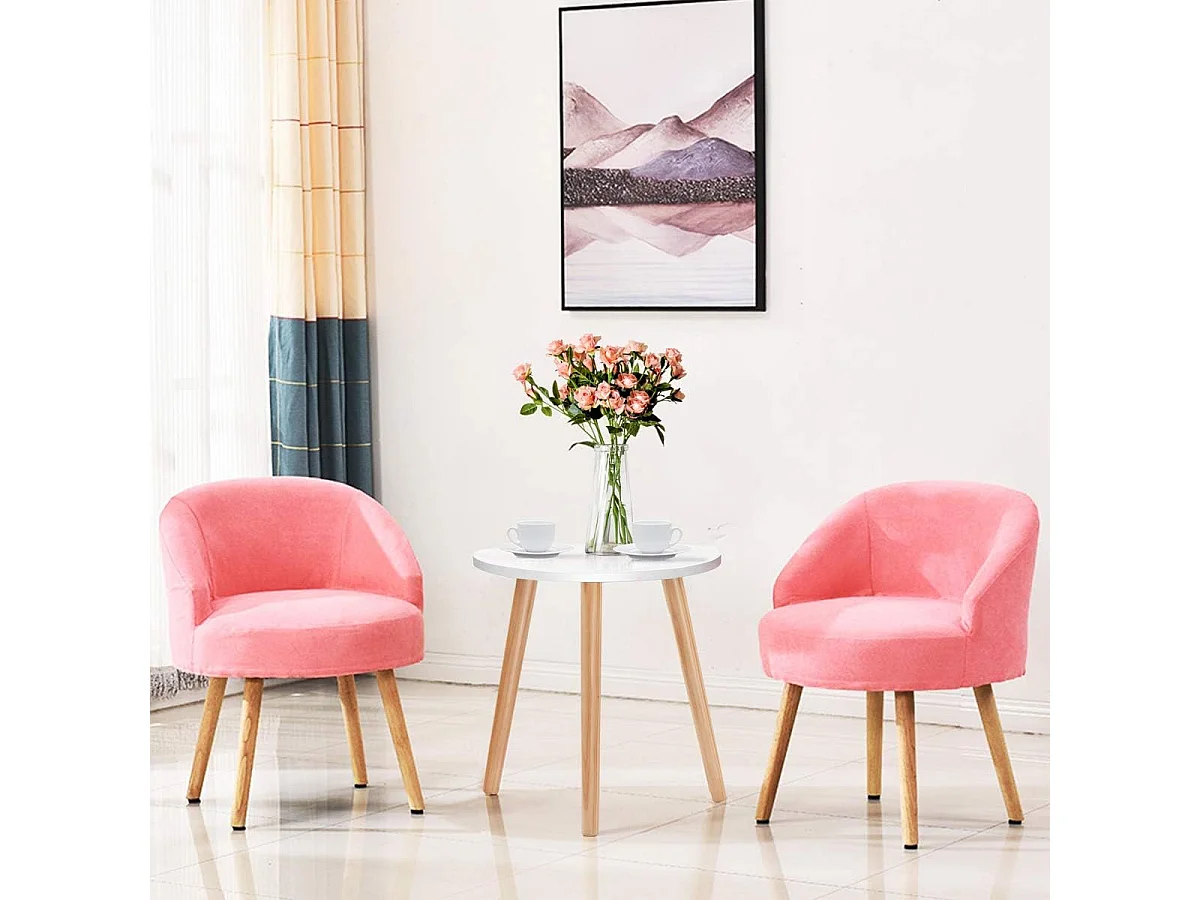 Moderne Scandinavische ronde salontafel in MDF en grenenhout, afm. Ø40 x 48 cm wit