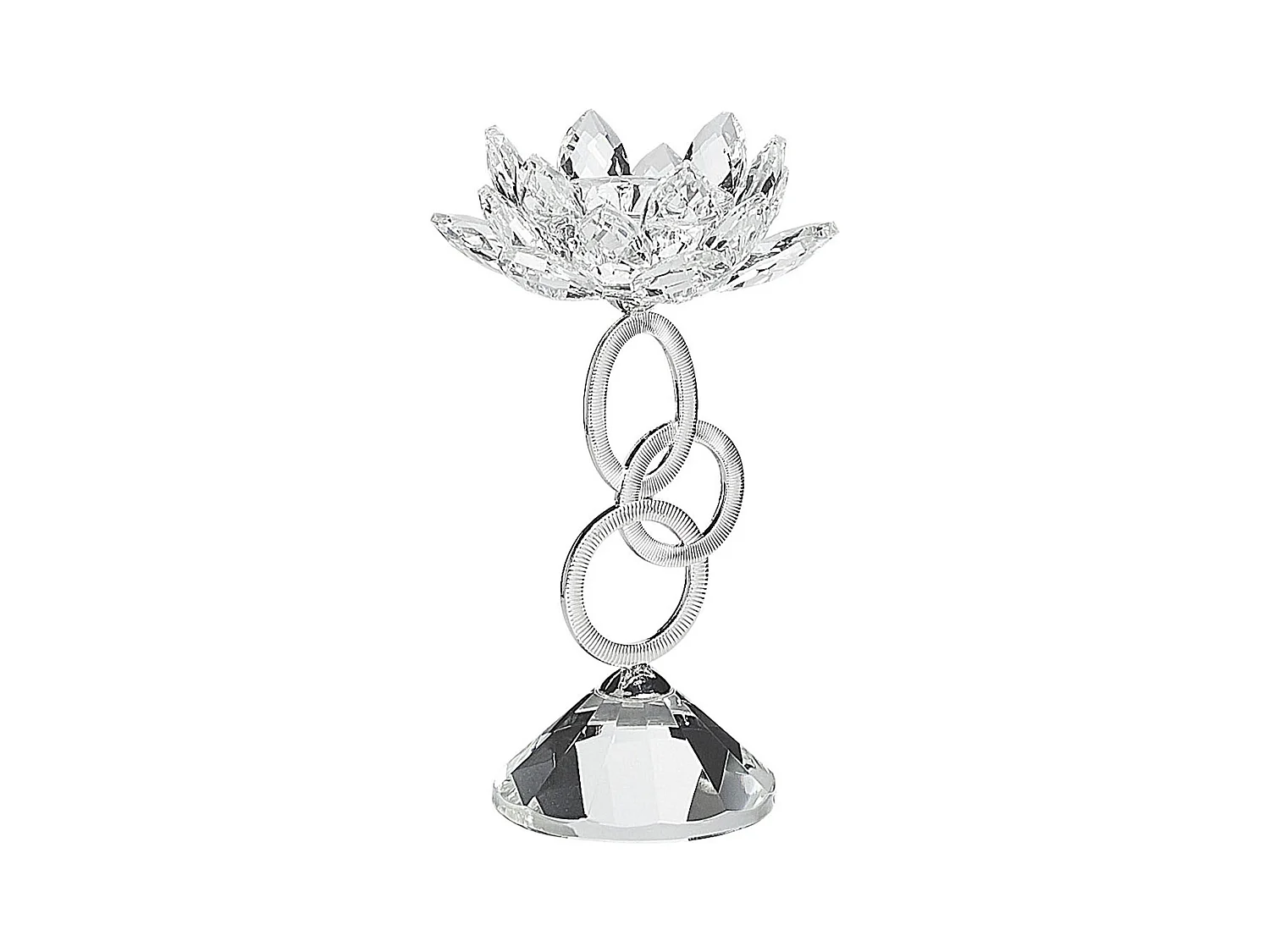 Bougeoir OVIEDO Verre 19 cm Argenté