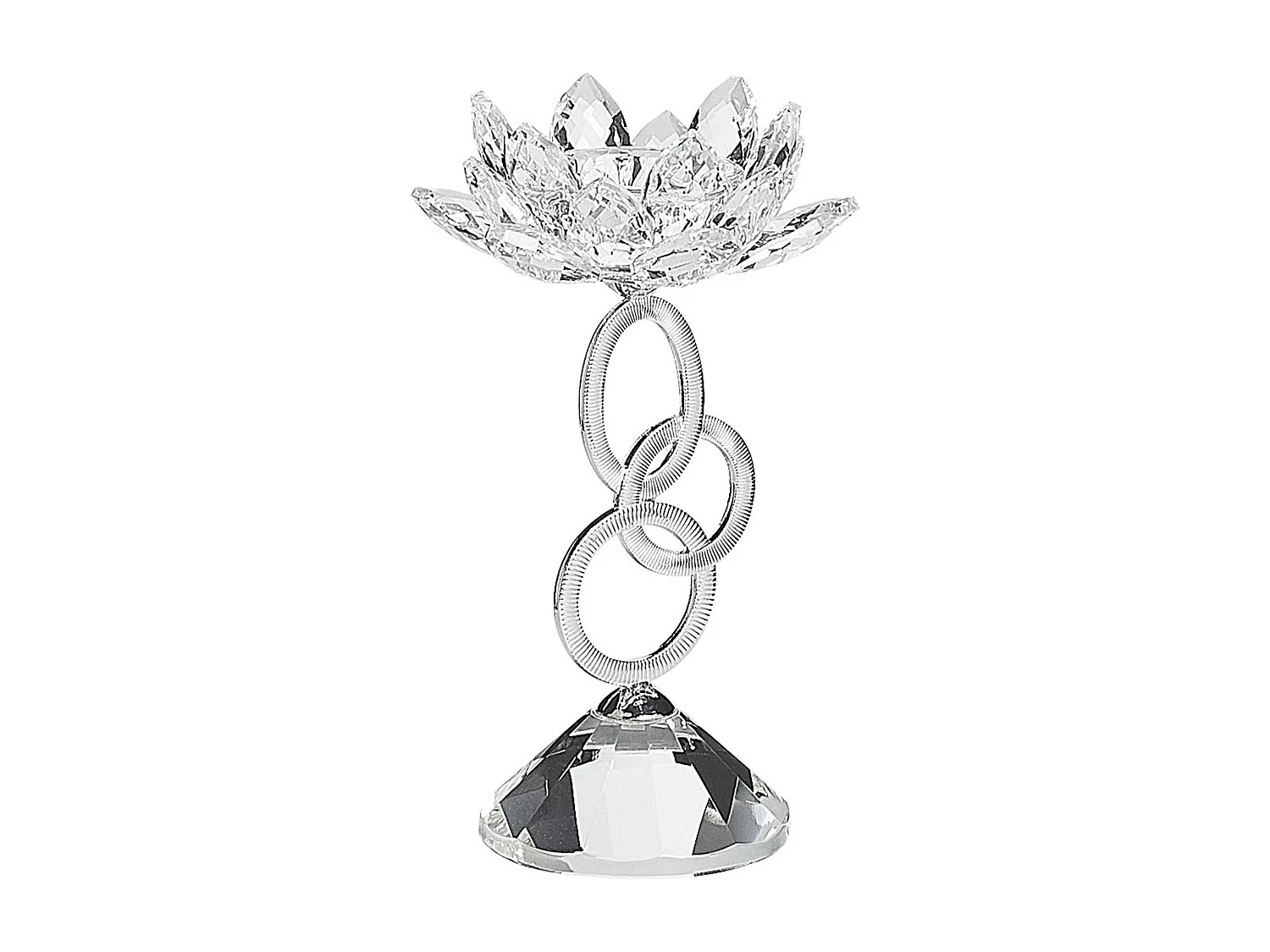 Candelero OVIEDO Vidrio 19 cm Plateado