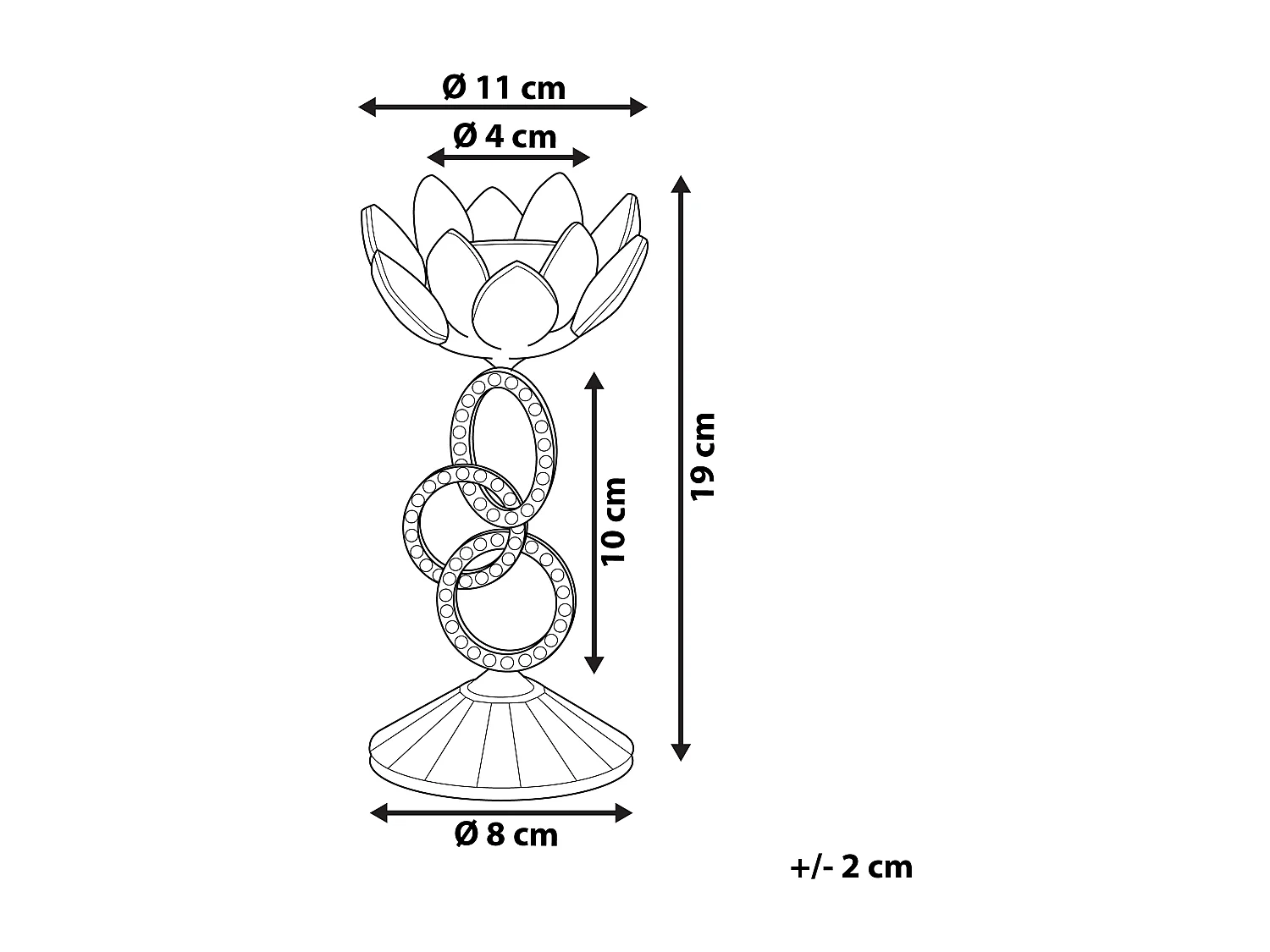Candelero OVIEDO Vidrio 19 cm Plateado
