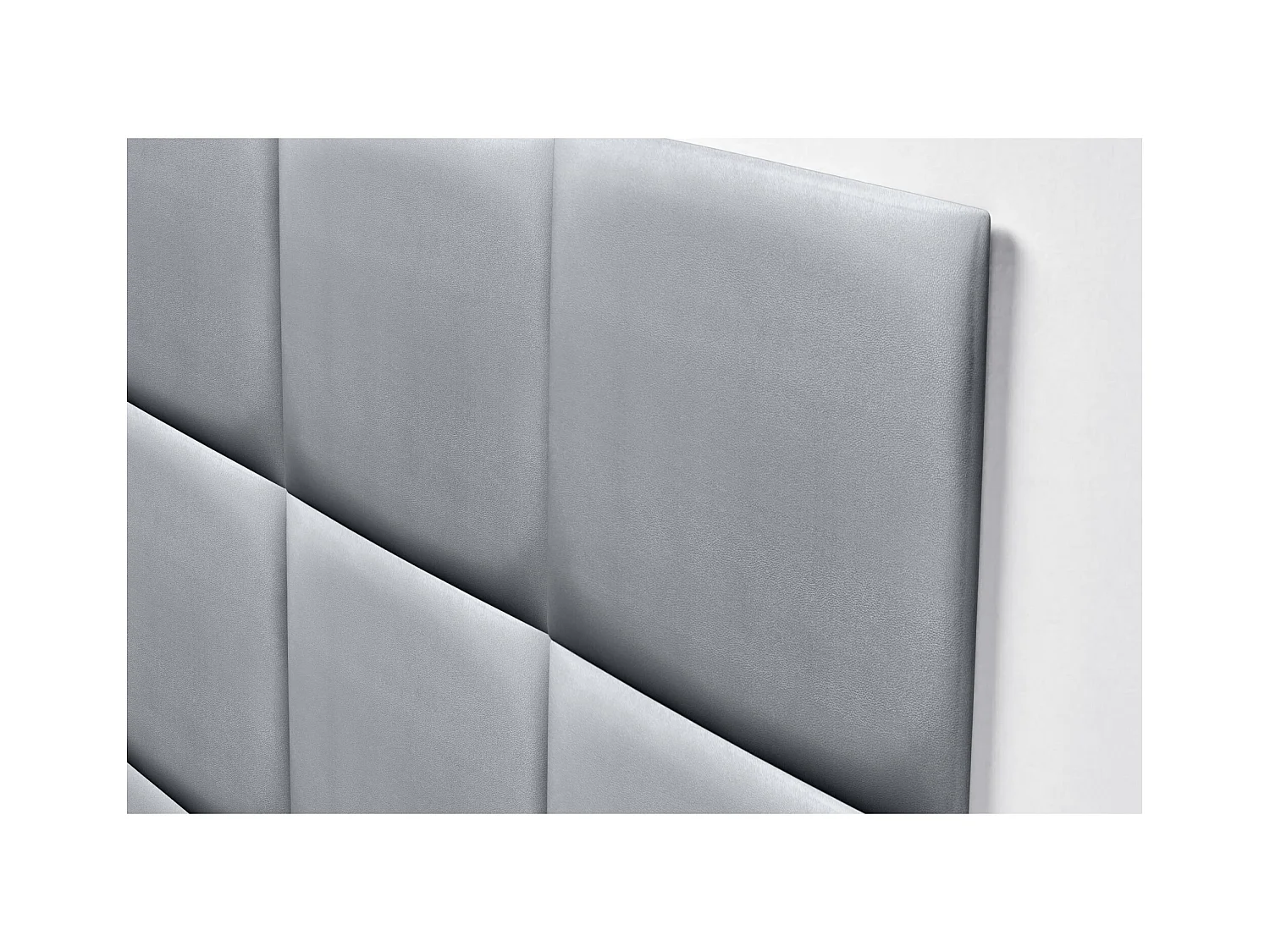 DHOME Testiera imbottita in similpelle premium composta da pannelli autoadesivi intercambiabili  (Argento, 95 cm)