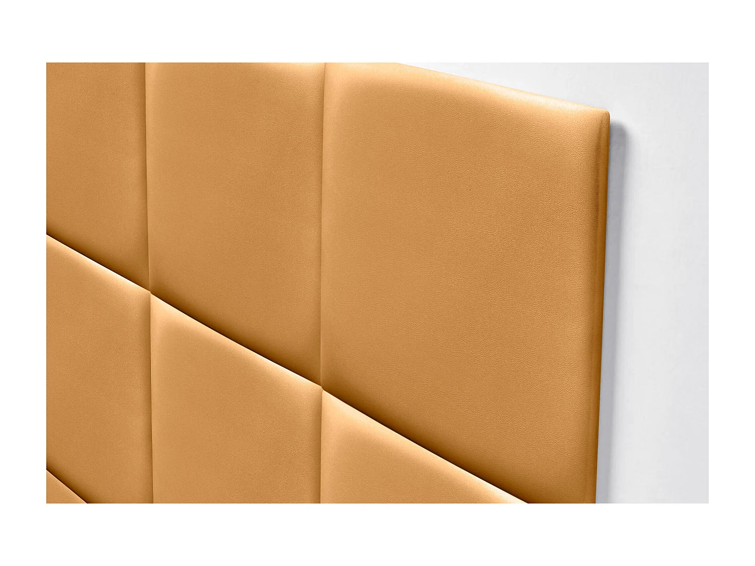 DHOME Testiera imbottita in similpelle premium composta da pannelli autoadesivi intercambiabili  (Oro, 135 cm)