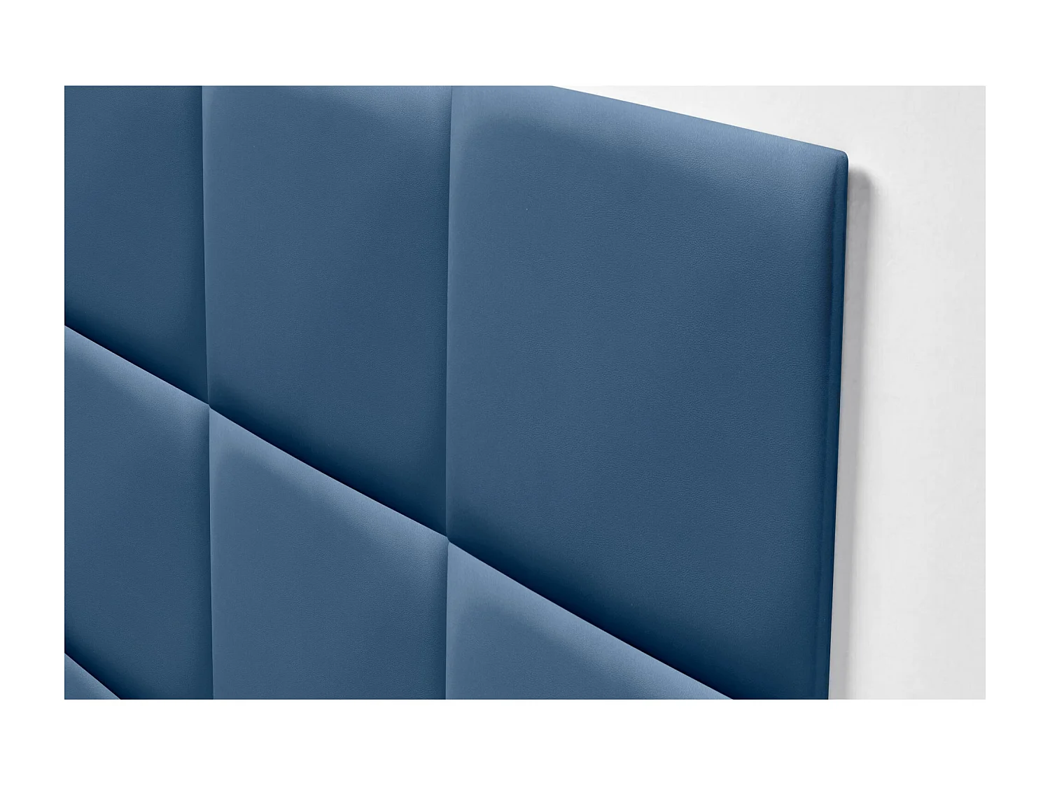 DHOME Cabeceira estofada em couro sintético  premium composta por painéis autoadesivos intercambiáveis ​​Quarto de luxo  (azul, 80 cm)