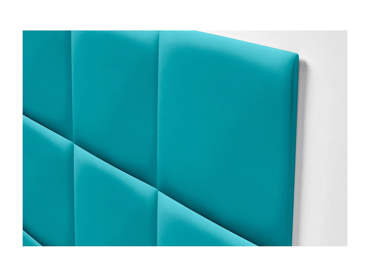 DHOME Tête de lit capitonnée en similicuir de qualité supérieure composée de panneaux autocollants interchangeables  (turquoise, 120 cm)