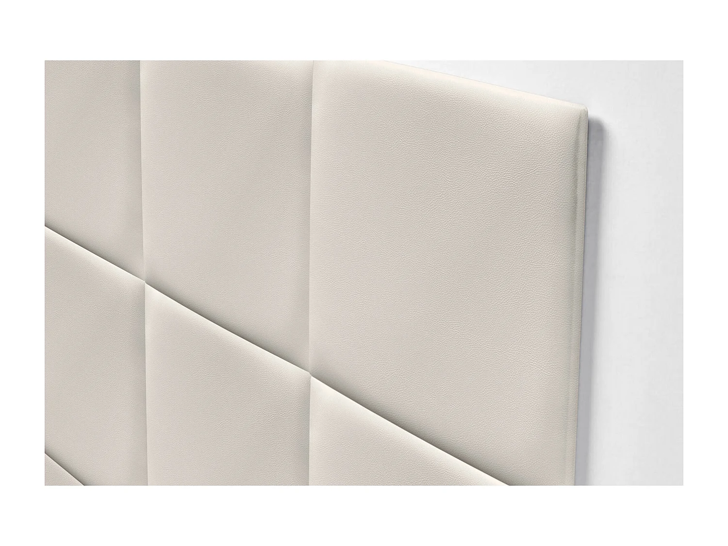 DHOME Testiera imbottita in similpelle premium composta da pannelli autoadesivi intercambiabili  (Bone White, 190 cm)